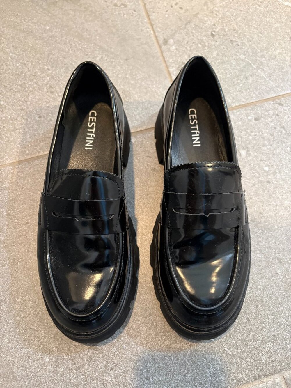 Cestfini Chunky Patent Leather Penny Loafers